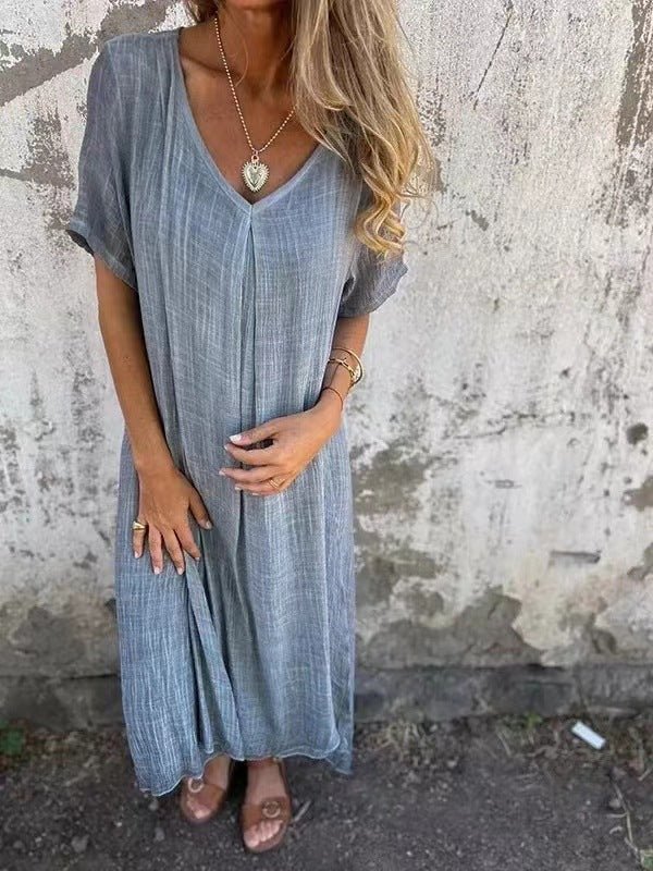 NINA | Lekka Maxi Sukienka o Luźnym Kroju
