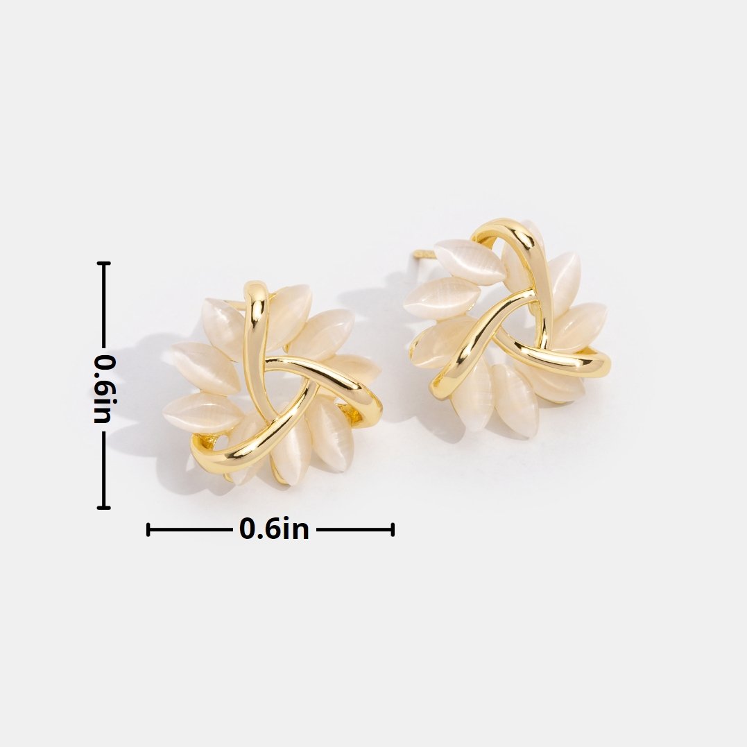 Opal Blüten Gold Ohrringe