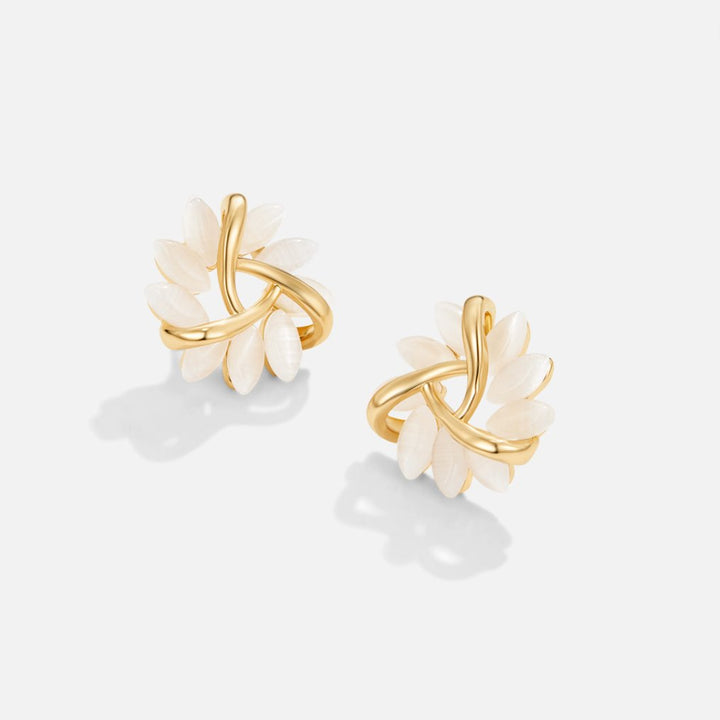 Opal Blüten Gold Ohrringe