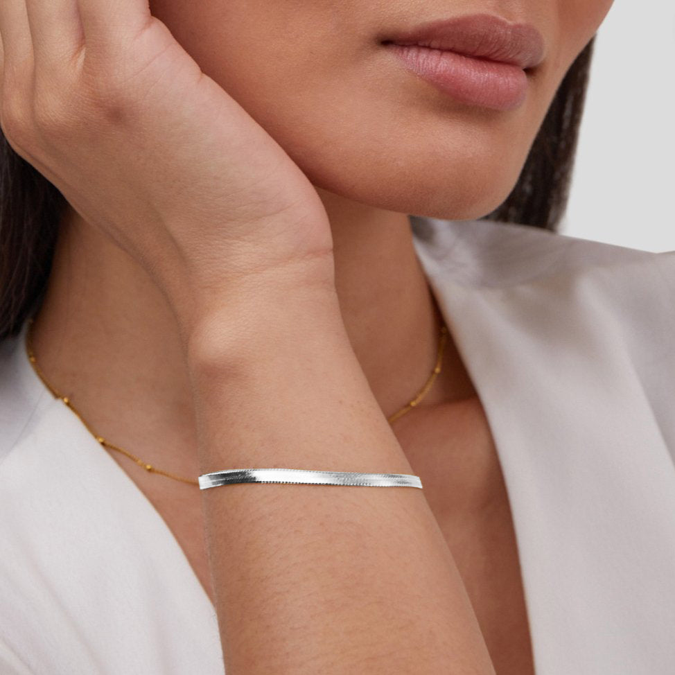 Sarya Snake Chain Silberarmband