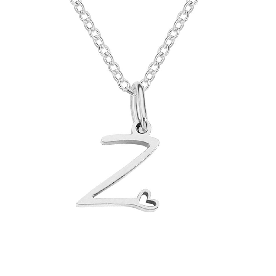 Silberne Buchstaben-Herz-Halskette